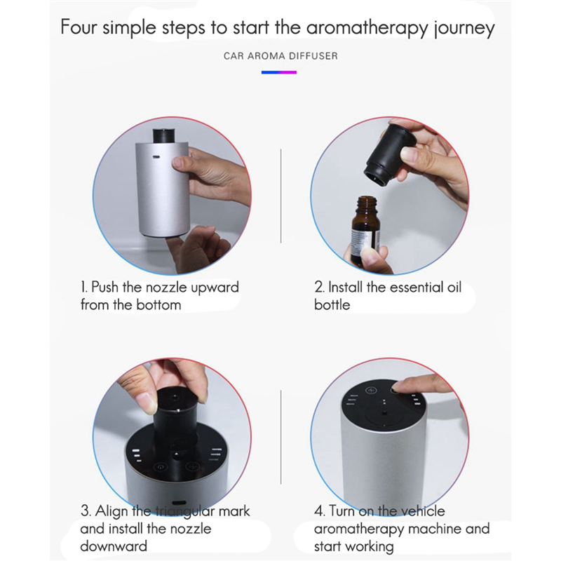 Essential Oil Diffuser Car Air Freshener Aroma Waterless USB Auto Aromatherapy Nebulizer Rechargeable for Home Yoga E. 
