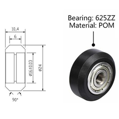 625ZZ Linear Bearing 3D Printer POM Wheel Plastic Pulley Linear Bearing for Creality Ender 3/3 Pro V2 CR-10 CR-10S. 