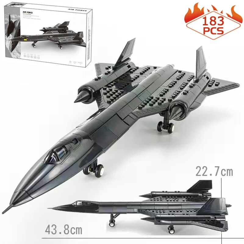 US Air Force SR-71 Blackbird Reconnaissance Airplane Building Block Model Military Fighter Assembling Bricks Toys For Boy Gifts. 