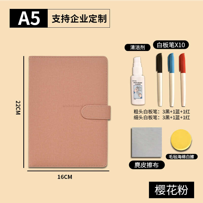 Small notebook, draft paper, leather whiteboard, desktop, note writing board, erasable A5 hand. 
