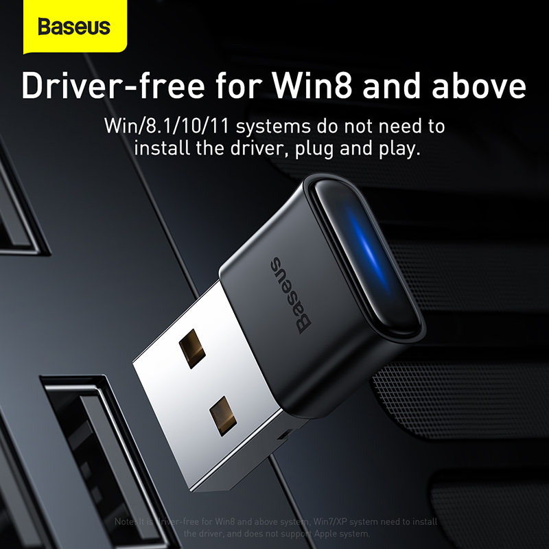 Baseus USB Bluetooth Adapter Bluetooth 5.0 Music Audio Receiver Transmitter For PC Speaker Wireless Mouse USB Transmitter. 