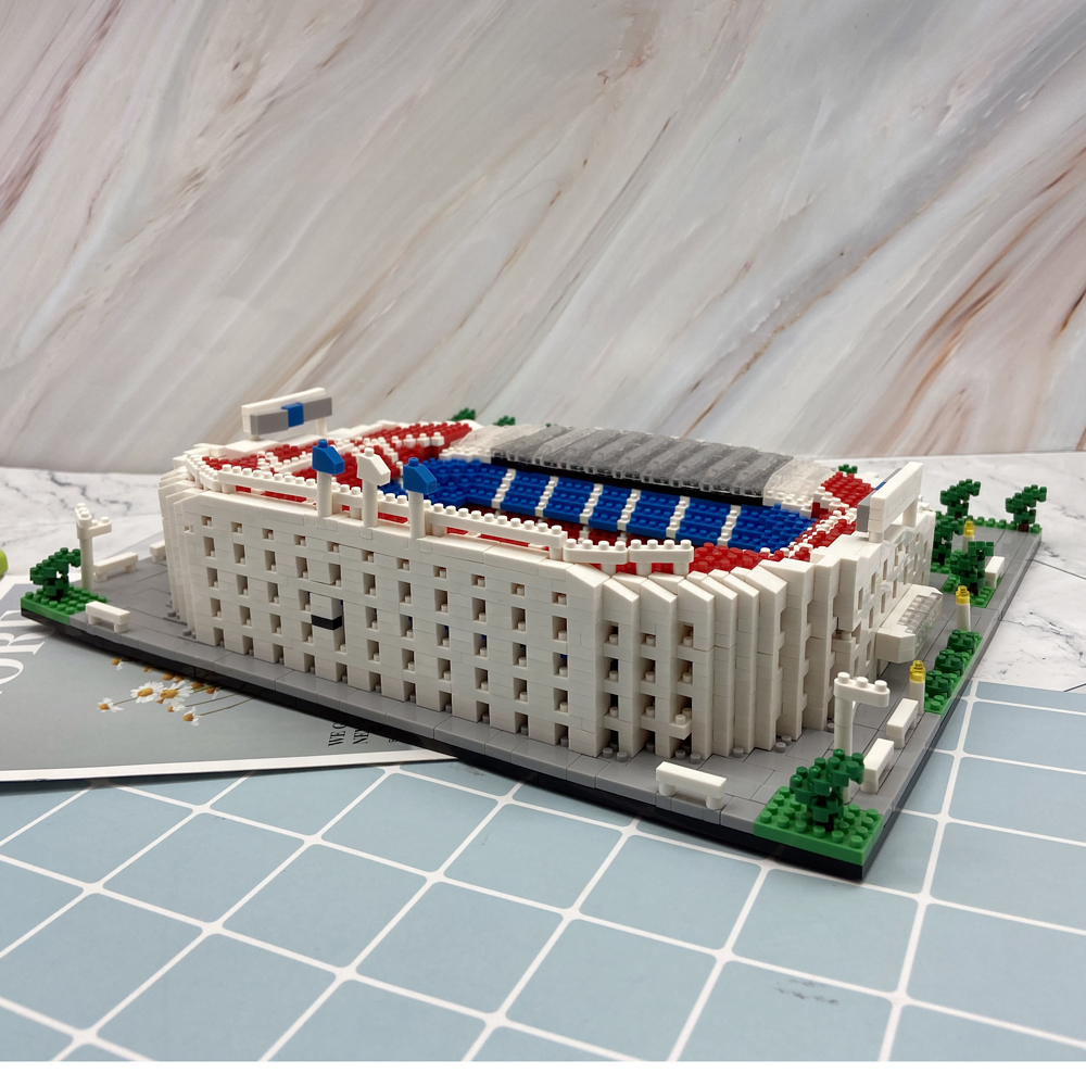 KNEW BUILT Barcelona Style Soccer Stadium Model Micro Mini Bricks Architecture Football Field Building Blocks Set Toys for Adult KankongAgu. 