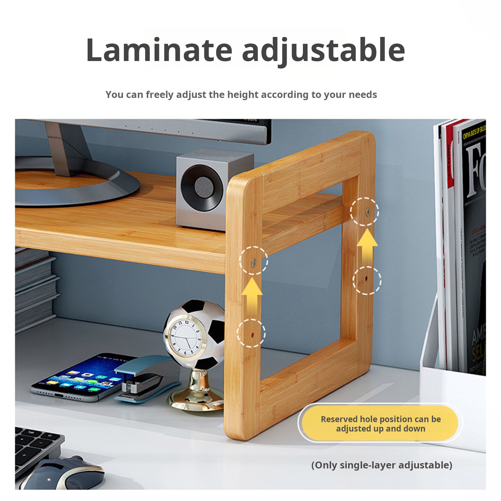 Vividaea Stylish Monitor Stand Wooden Monitor Stand Riser with Sh Strong Ergonomic Design Easy Assembly Elted Rk Ideal for Storage Rk. 