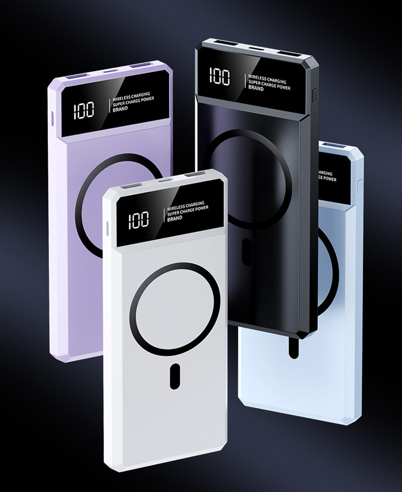 30000mah Magnetic Wireless Power Bank Ultra Fast Charging Built-In Display Screen Cable External Battery For iphone Huawei New. 