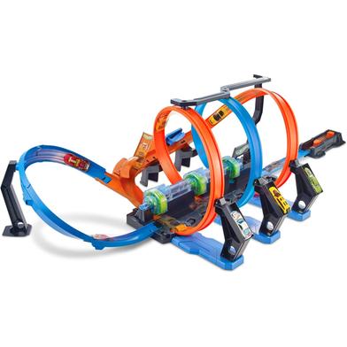 Hot Wheels FTB65 Corkscrew Crash Track Set Hot Wheels Corkscrew Crash Track Launch Set with One Vehicle. 