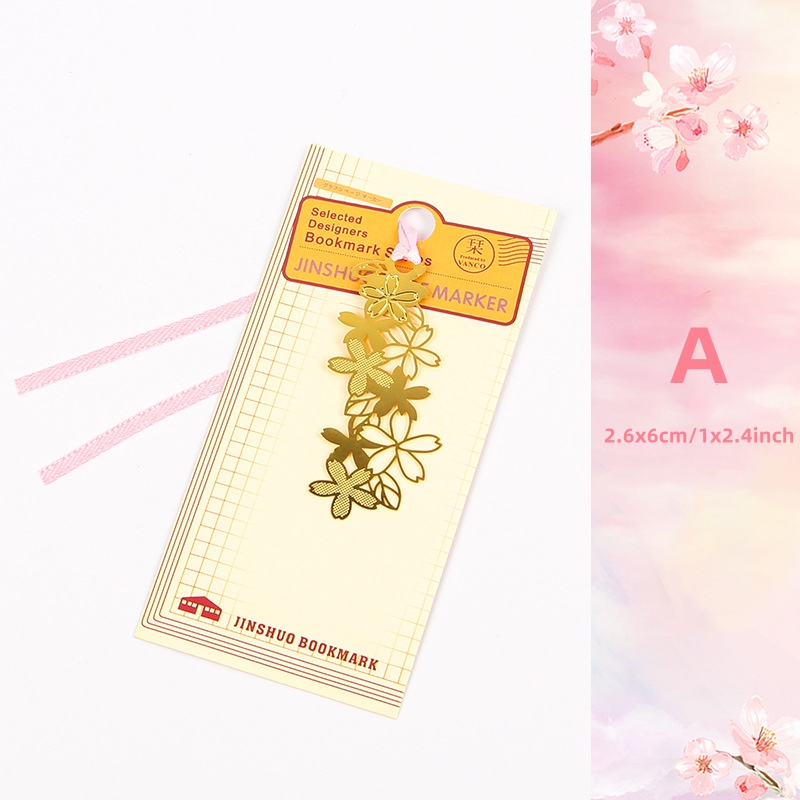 Sweet Journal 1PCS Hollow Cherry Blossom Series Metal Bookmark for Book Holder Bookmark Share Book Markers Tab Decoration
