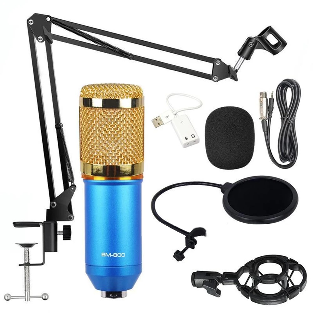 Condenser Microphone Full Studio Setup - BM 800 Mic Condenser Microphone For Studio Recordng or Youtuber. 
