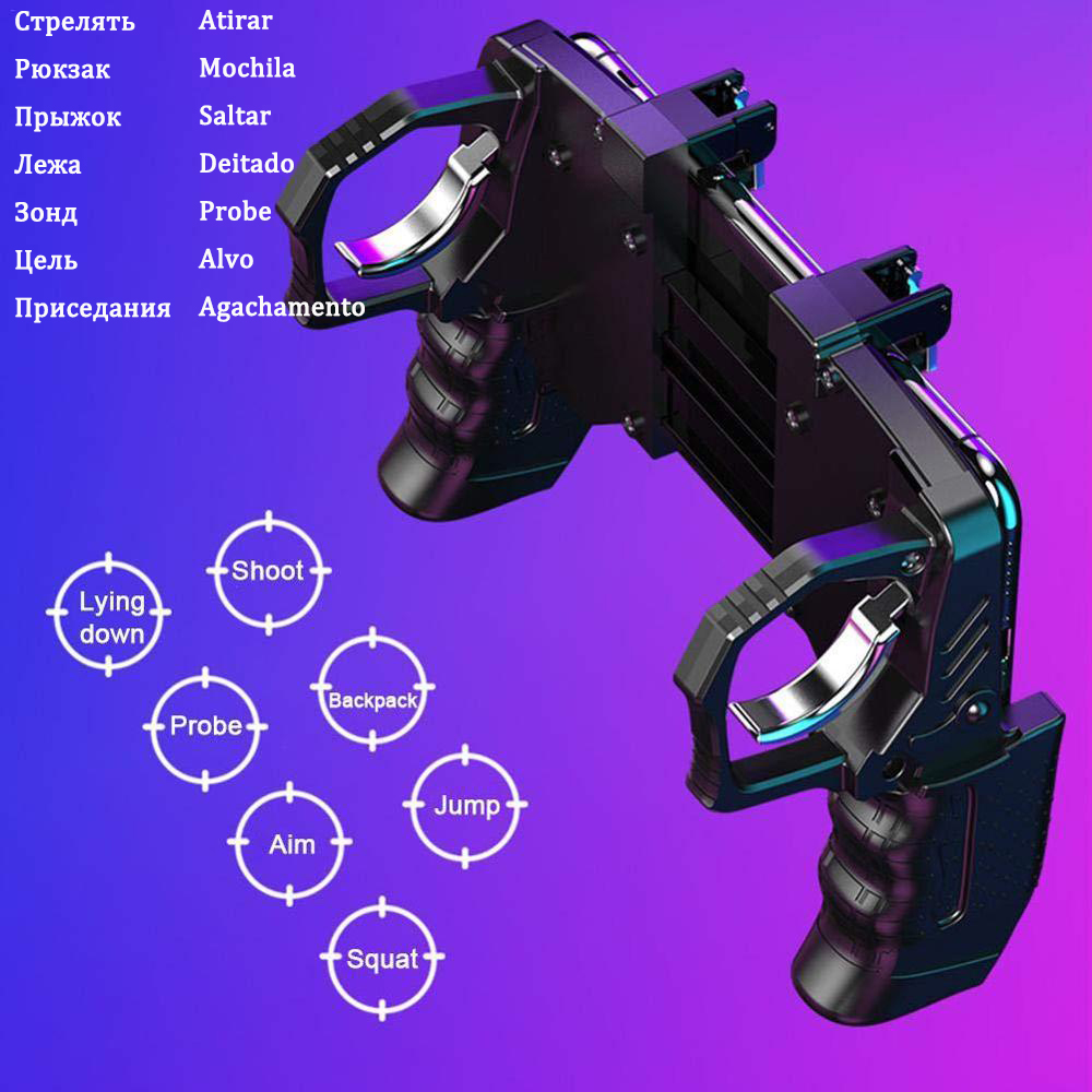 PUBG Controller Control for Phone Gamepad Joystick Android iPhone Trigger Free Fire Mobile Game Pad Pupg Hand Cellphone Gaming. 
