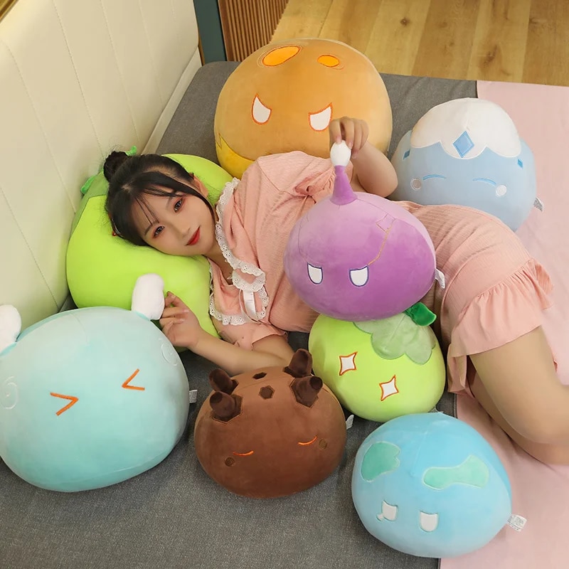 10-50cm New Game Genshin Impact Slime Plush Stuffed Anime Dolls Cute Soft Anemo Electro Pyro Slime Plush Toy Cartoon Xmas Gifts. 