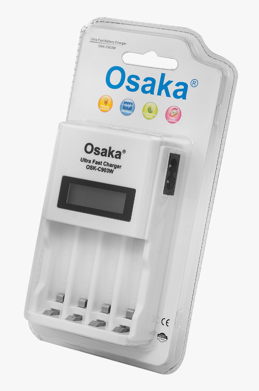 Osaka Ultra Fast Charger OSK-C903W LCD Charger for AA and AAA Ni-mh Rechargeable Batteries