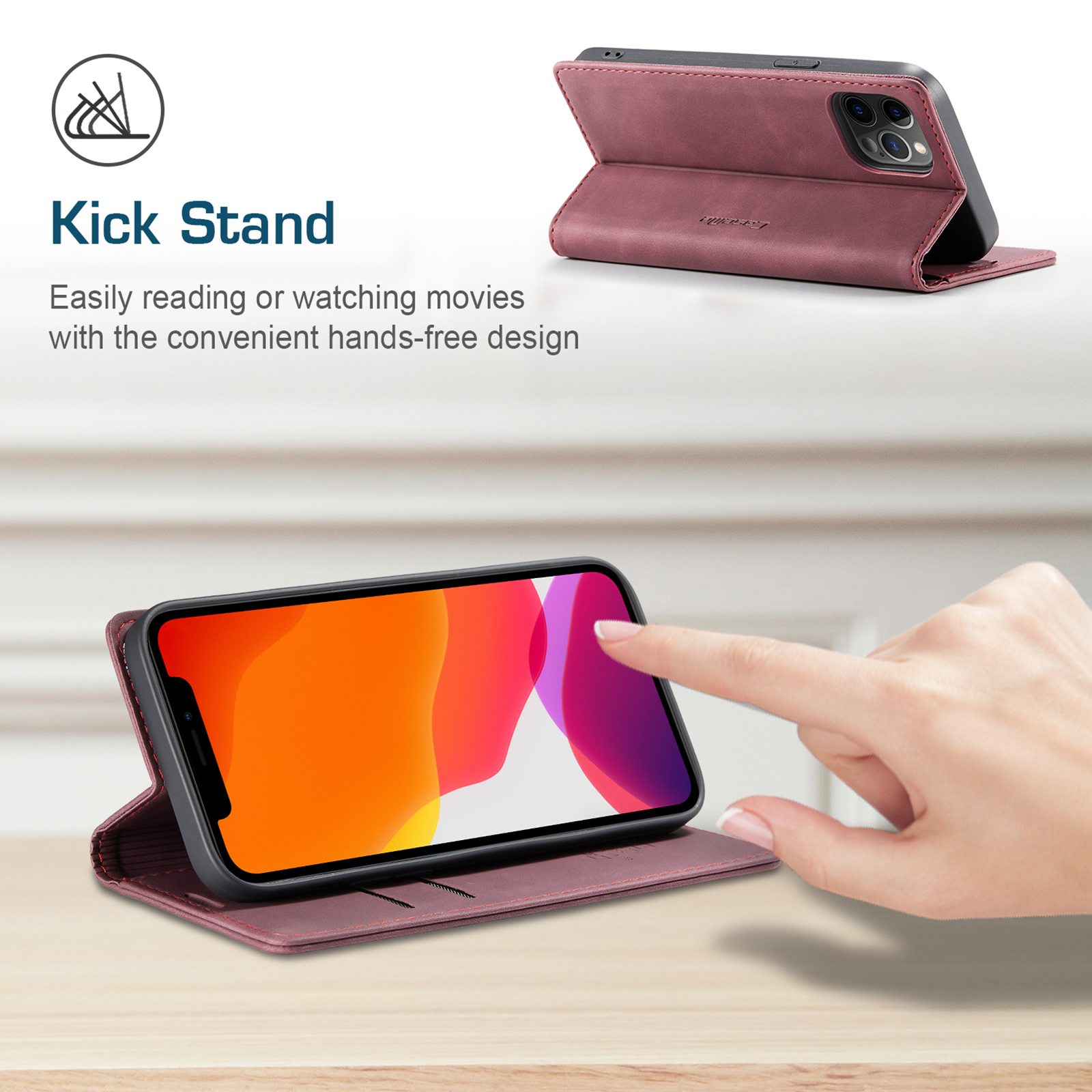 High Quality Retro Magnetic Flip Leather Case For Apple iPhone 12 Pro Max Phone Case Wallet Card Cover. 