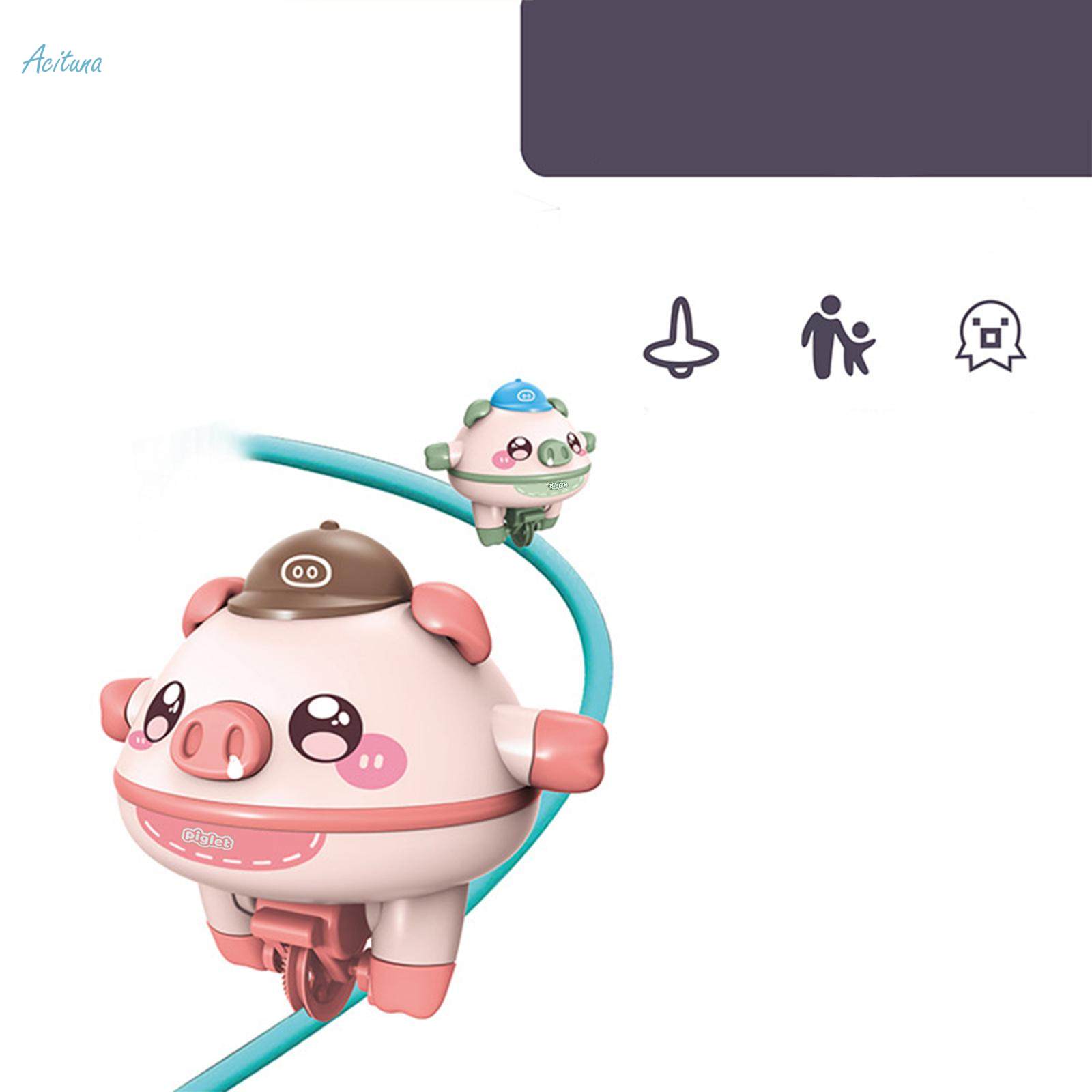 Novelty Tightrope Walking Tumbler Gyro Unique Interactive Toy Creative Unicycle Toy Pig Walking. 