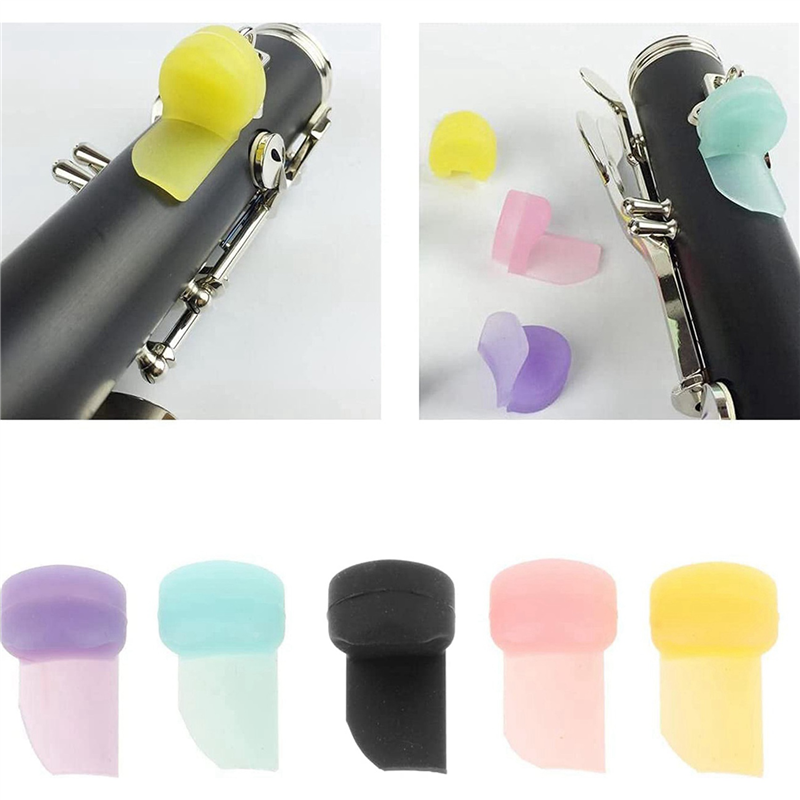 Pack of 10 Soft Silicone Clarinet Oboe Thumb Rest Cushion Thumb Protector for Woodwind Instrument 5 Colors