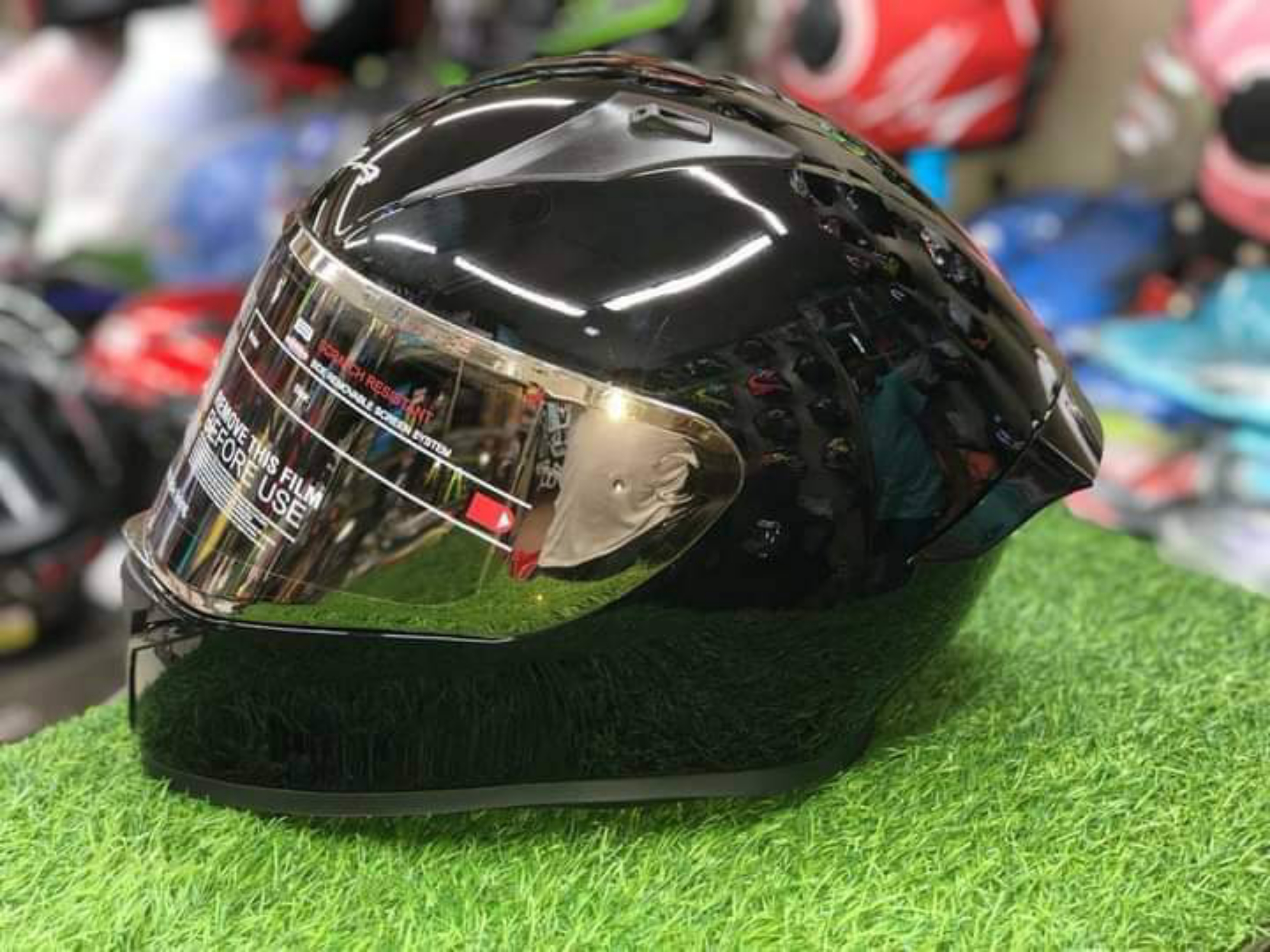 VEGA DOT APPROVED BOLT GLOSSY BLACK FULL FACE HELMET GLOSSY COLOURED