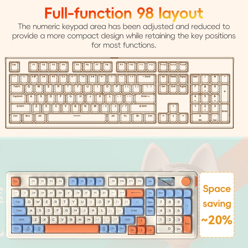 LANGTU L98 Wired RGB Mechanical Gaming Keyboard. 