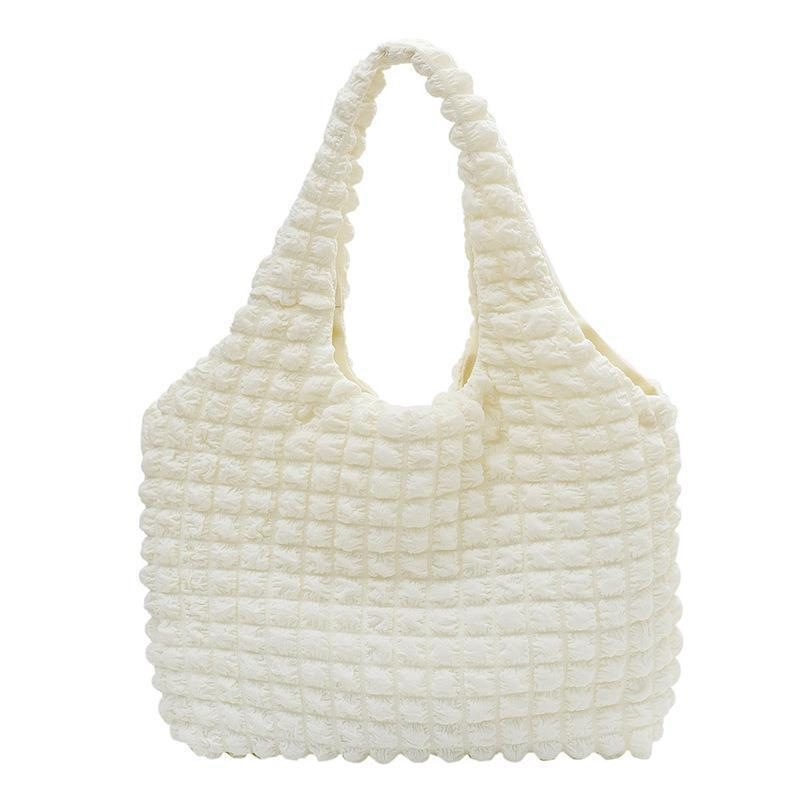 2023 New Summer Korean Ins Girly Cloud Puff Flower Shoulder Bag Canvas Simple Handbag. 