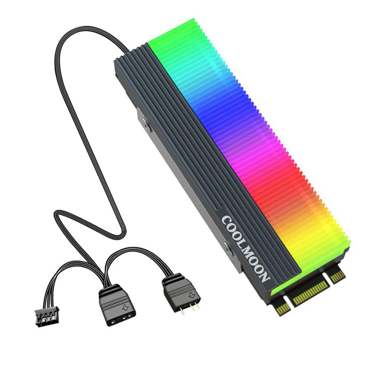 CoolMoon M2 SSD Heatsink 5V 3Pin ARGB M.2 2280 Solid State Drive Hard Disk Cooling Radiator PC Video Graphics Card heat sink