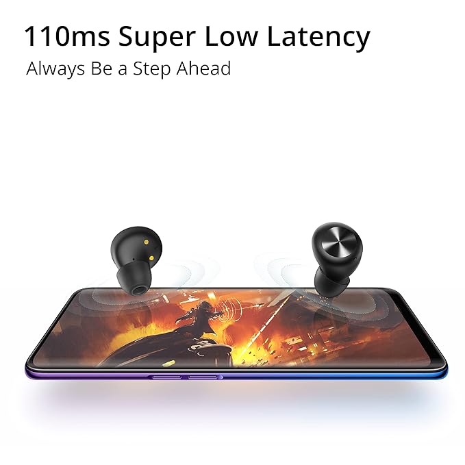 DIZO GoPods D(by realme Techlife) True Wireless in Earbuds with Enviornment Noise Cancellation - Black. 