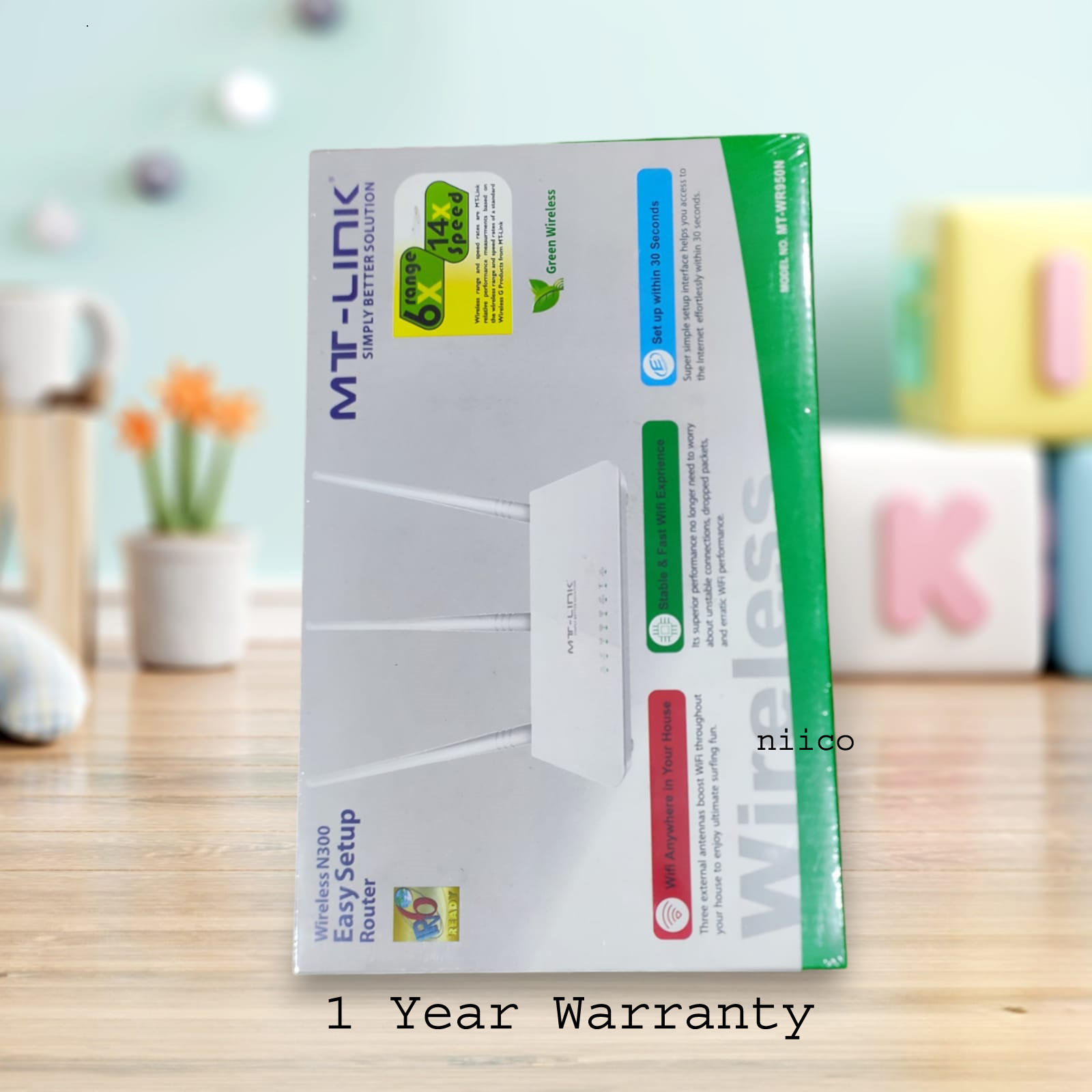 MT-LINK 300 Mbps (6XRange) (14XSpeed) Wireless Home Router Model-MT-WR950N- N300 3 Antenna Wifi Router-1 Year Warranty. 
