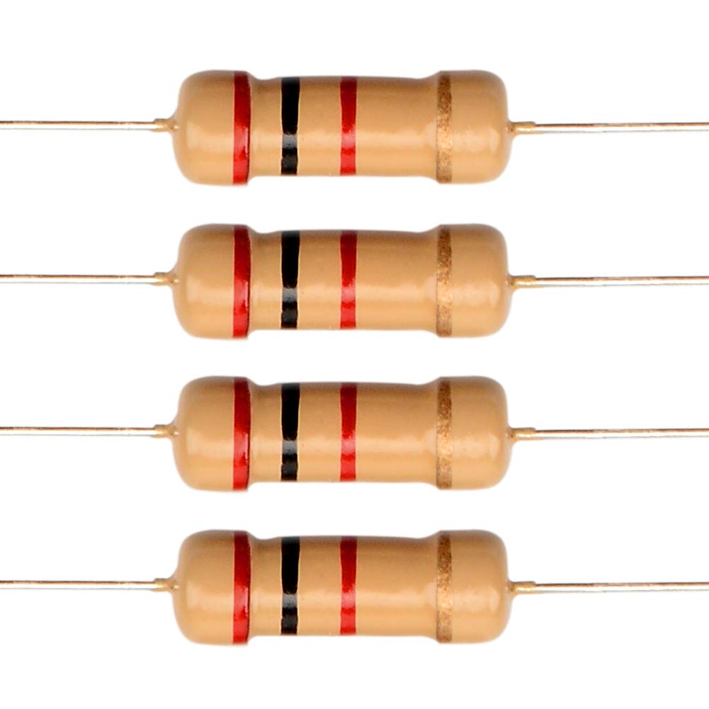 50Pcs- 2K Resistor 2K Ohm Carbon Film Resistor 2K 1/4W Resistance 0.25 Watt 5% Tolerance Fixed Resistor 2K Ohm Resistor 2Pin Leads. 