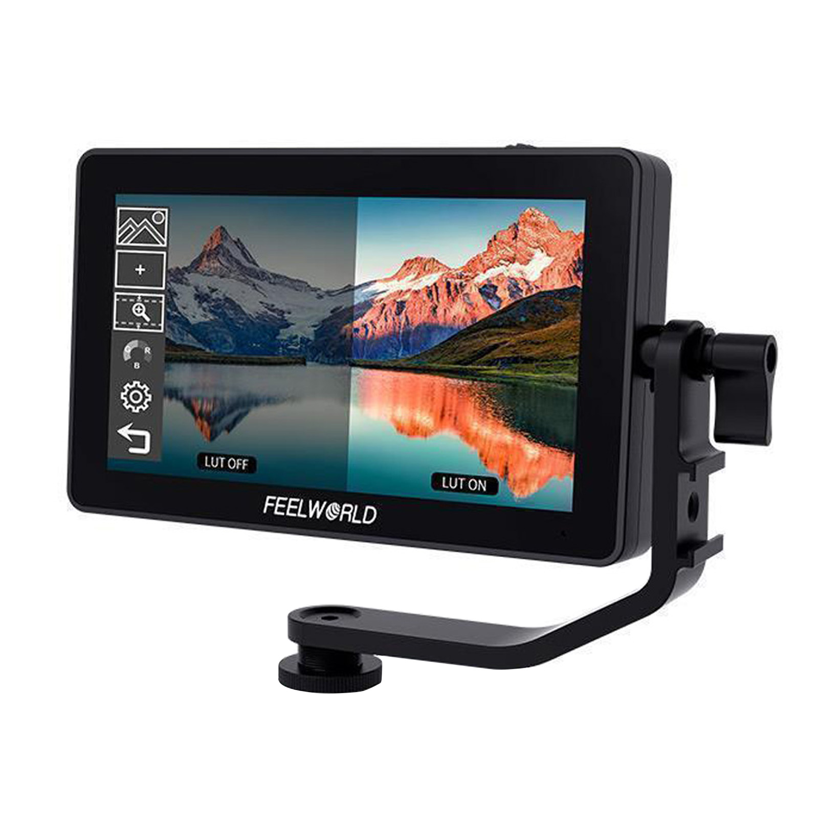 FEELWORLD F6 Plus 5.5 Inch On-Camera Field Monitor Kit 3D LUT Video Assist with Sunshade Tilt Arm Support 4K HD Input & Output 1920*1080 Pixels HD IPS Touchscreen. 