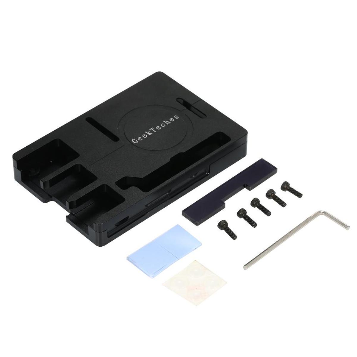 GeekTeches Aluminum Alloy Protective Case Shell Enclosure Cover Box for Raspberry Pi 3B+