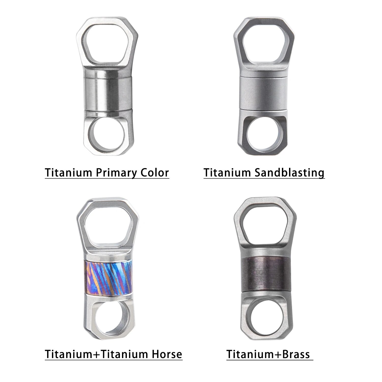 Titanium Alloy Keychain Rotary Connection Parts Universal Small Tool EDC New Two-way Key Chain. 