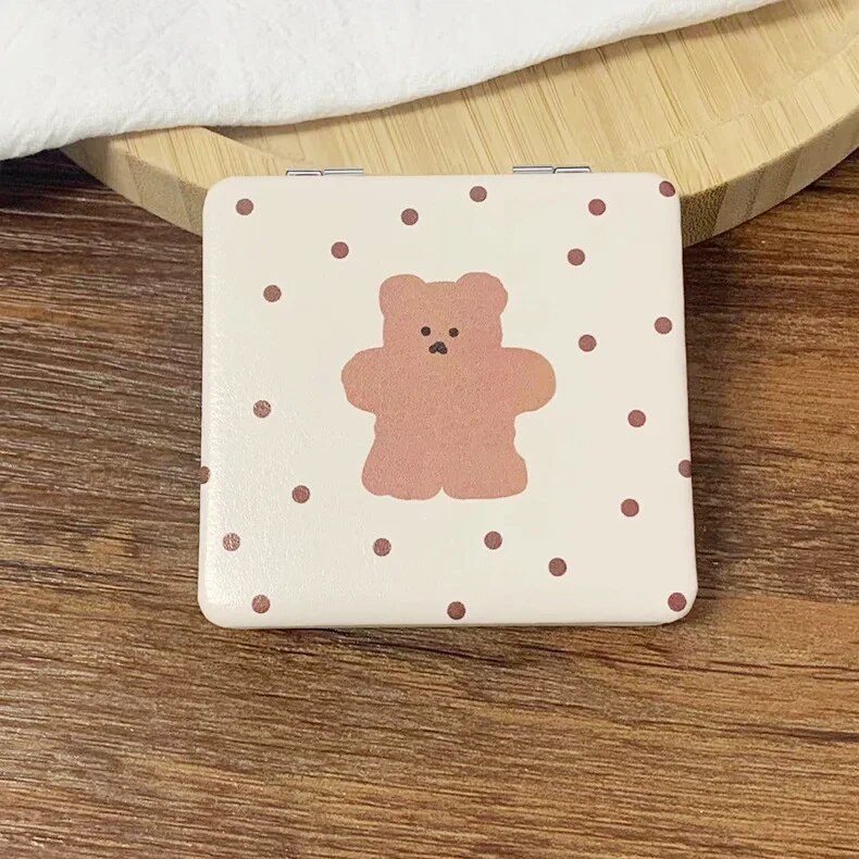 Shiny Quicksand Makeup Mirror Portable Magnifying Hand Square Makeup Standing Vanity Foldable Pocket Mirror Cute Compact Girls. 