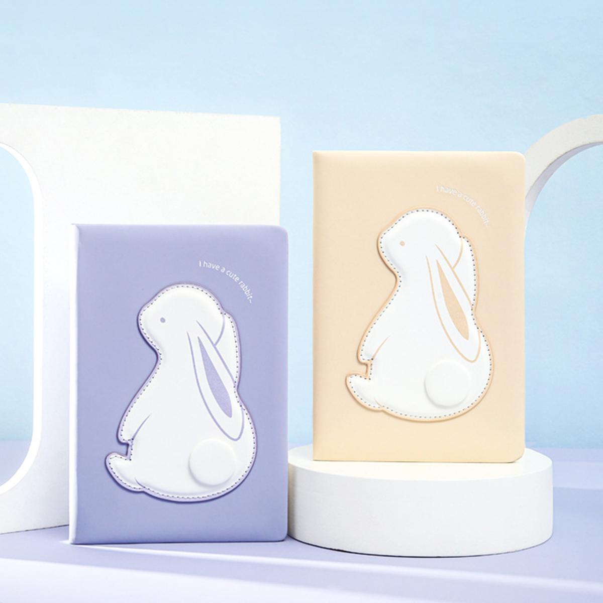 Cute Rabbit A5 Notebook 2023 Planner Calendar Diary Soft Leather Notebook And Journal Weekly Notepad Stationery Note Book. 