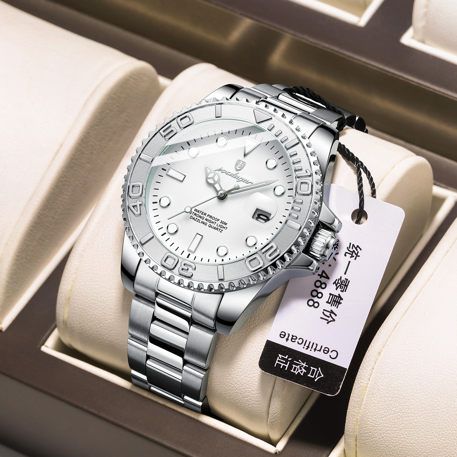 Switzerland brand new waterproof luminous men's watch fashion quartz watch live foreign trade one drop shipping
