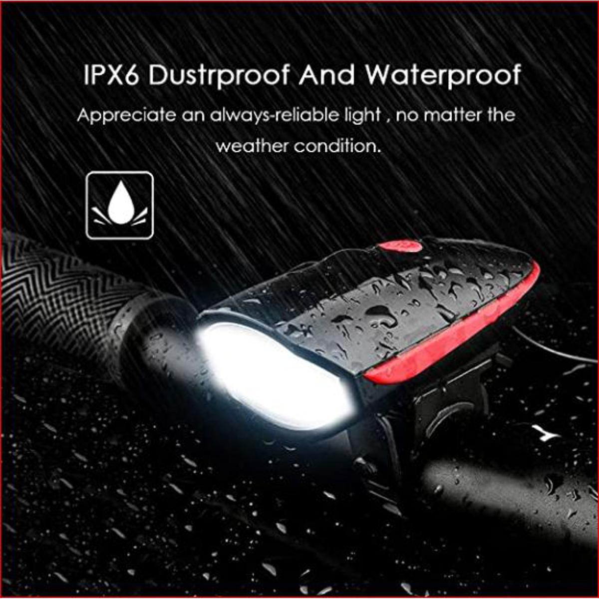 Rechargeable Bike Horn And Light 140 DB with Super Bright 250 Lumen Light 3 Modes