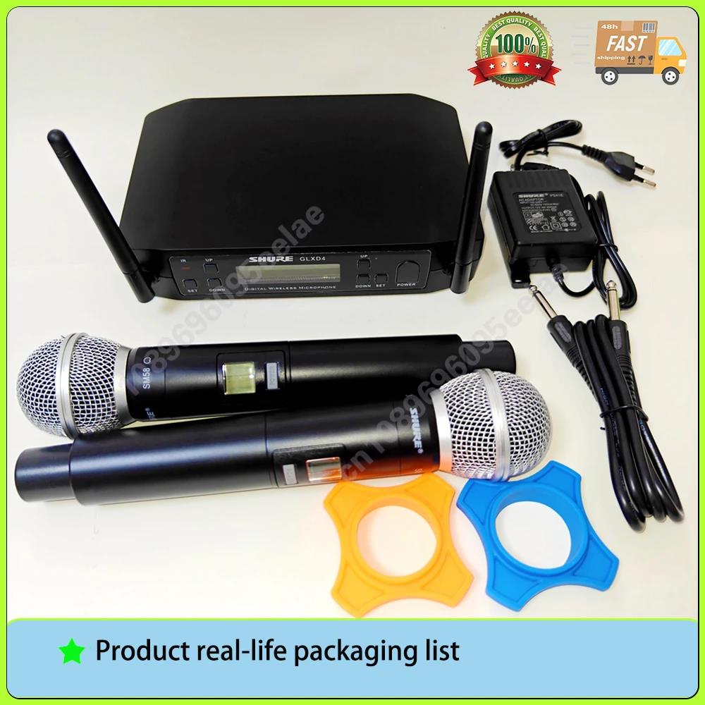 Shure GLXD4 SM58 Wireless 2 Handheld Microphone UHF Dynamic Professional Party Stage Karaoke Microphone 640-690MHz Wireless Mic. 