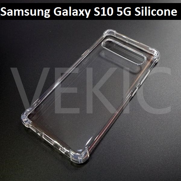 Samsung Galaxy S10 5G Silicone Cover Transparent 6D Crystal Bumper antiShock Four corner Clear Shock-Proof Back Case. 