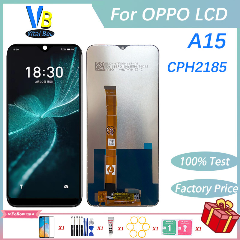 100% Tested For OPPO A15 LCD CPH2185 Display Touch Screen Digitizer Assembly Replacement