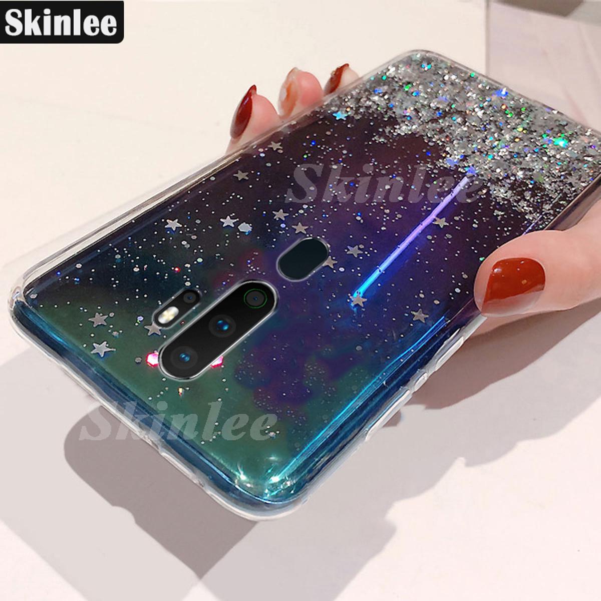 Back Cover For OPPO A9 2020 Phone Case Glitter Silicone Soft Full Starry Sky String Glitter Transparent Space Stars Moon OPPO A9 2020 Case