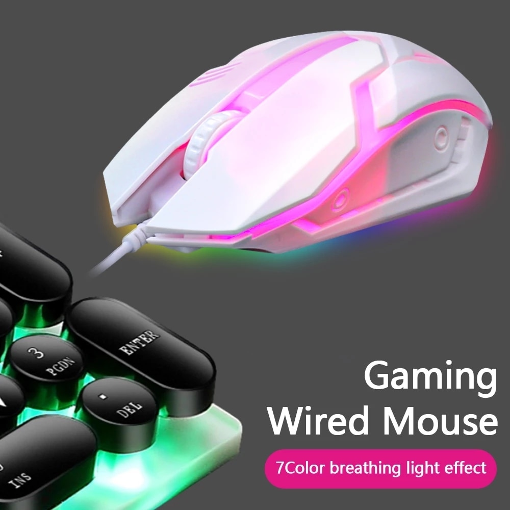 HXSJ Limei S1 E Sports LED Luminous Backlit Wired Mouse USB Wired For Desktop Laptop Mute Office Computer Gaming Mouse. 