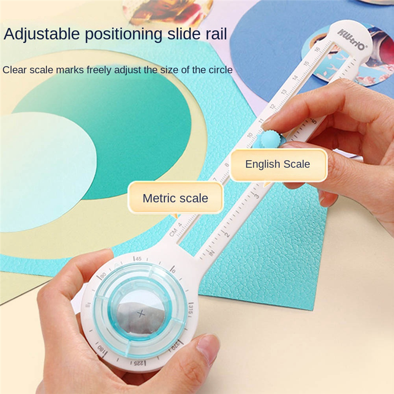 Round Cutting Knife DIY Compass Circle Cutter 360 Adjustable Circular Paper Scrapbooking Cutters. 
