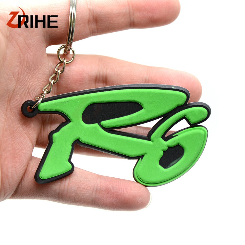 【VisioN Shop】Green 4 colors optional Motorcycle Keychain Keyring Key Chain Ring soft quality for yamaha YZF R6 YZF R. 
