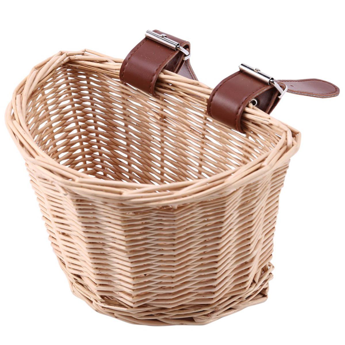 Children's Vintage Rattan Bicycle Baskets Bike Scooter Basket Kids