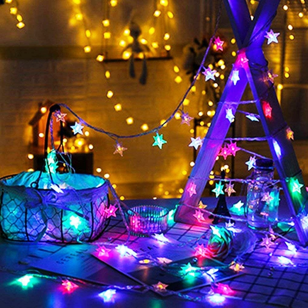 Star Shaped Led Fairy Lights, Christmas Wedding Birthday Celebrations Party Gifts Home Decoration Star Shaped Led Lights
