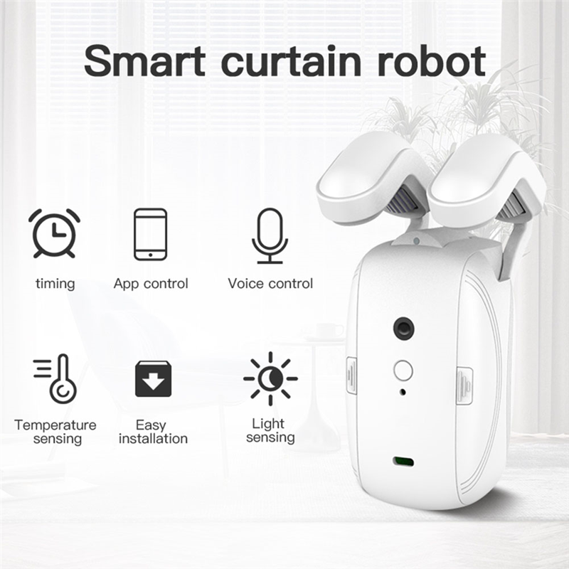 2PCS Tuya Smart Automatic Curtain Opener Bluetooth Roman Rod Curtains Switch for Alexa Google Home. 