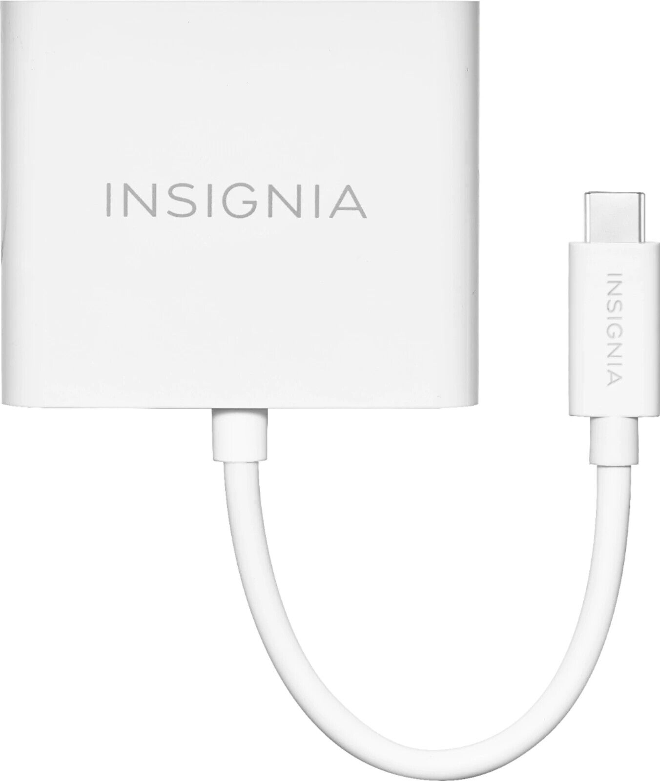 Insignia™ - USB Type-C-to-VGA Adapter - White. 