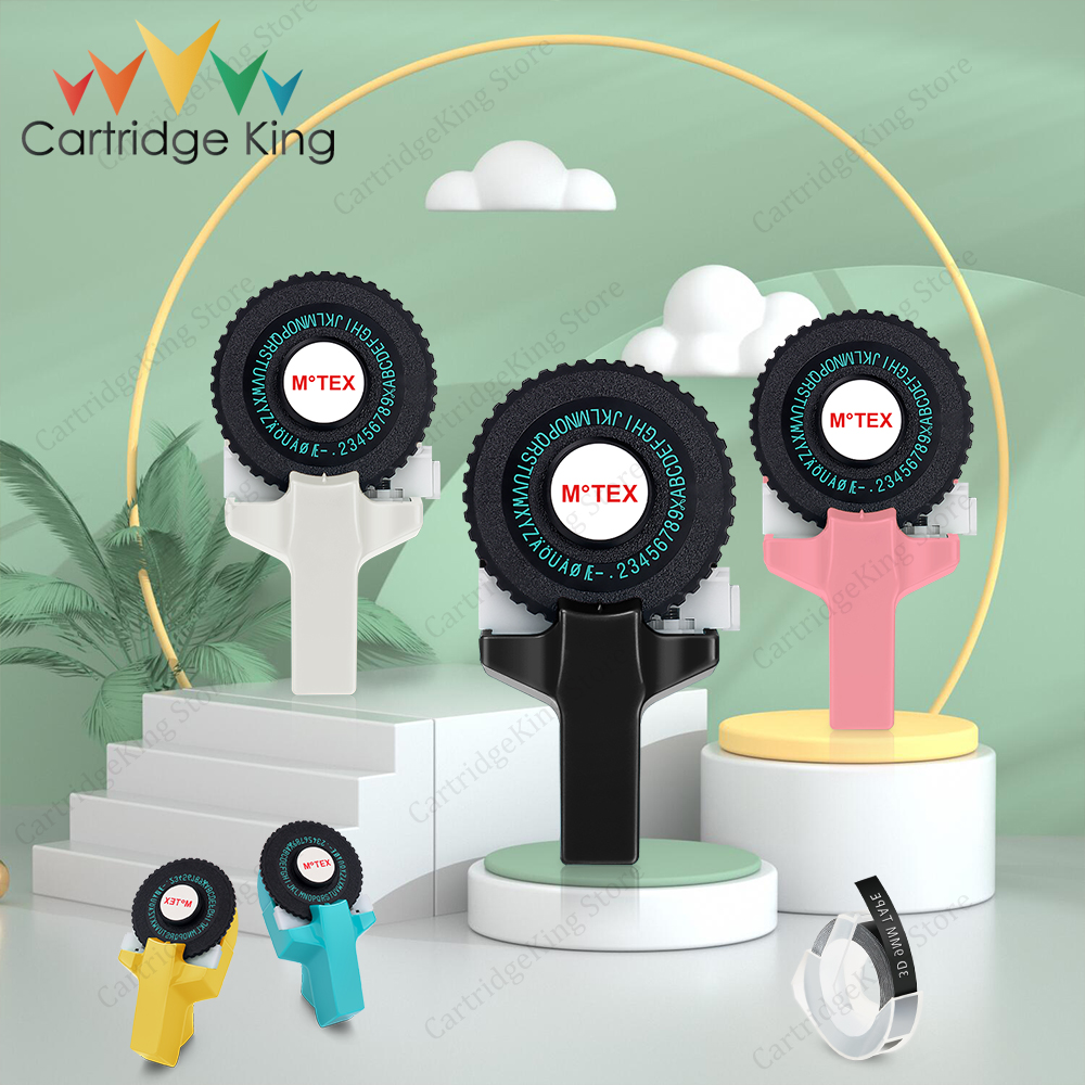 Mini Label Printer Motex E101 3D Embossing Label Maker Motex E-101 Manual Labeler DIY Adhesive Sticker or 5PK Dymo 3D Tape 9mm minghao