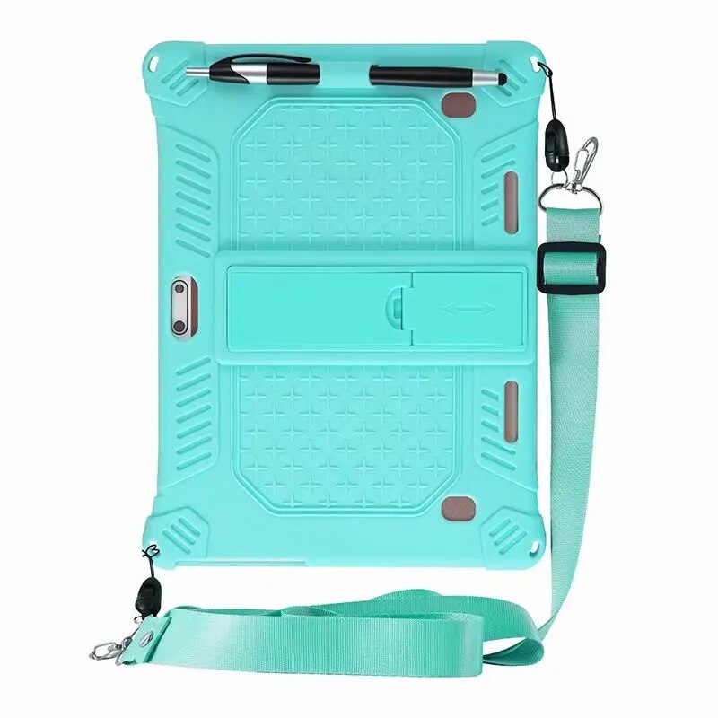 Universal Solid Soft Silicon Case for BQ Aquaris M10 Ubuntu Edition Full HD 10.1" Tablet PC Protective Skin + pen+strap. 