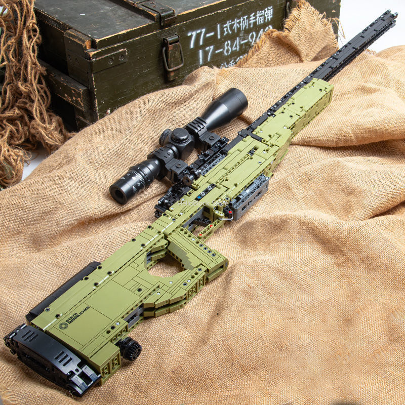 BeginnerBer WW2 Creative AWM Rifle Barrett AKM Building Blocks, M24 Military s Series Modle Set Boy s Birthday Gifts. 