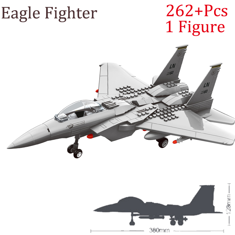 Modern Military SR-71 Blackbird Spy Plane F-15 Fighter Aircraft Soldier Building Blocks Sets Airplane Model Dolls Brick Kids Toy Luhuai CVC. 