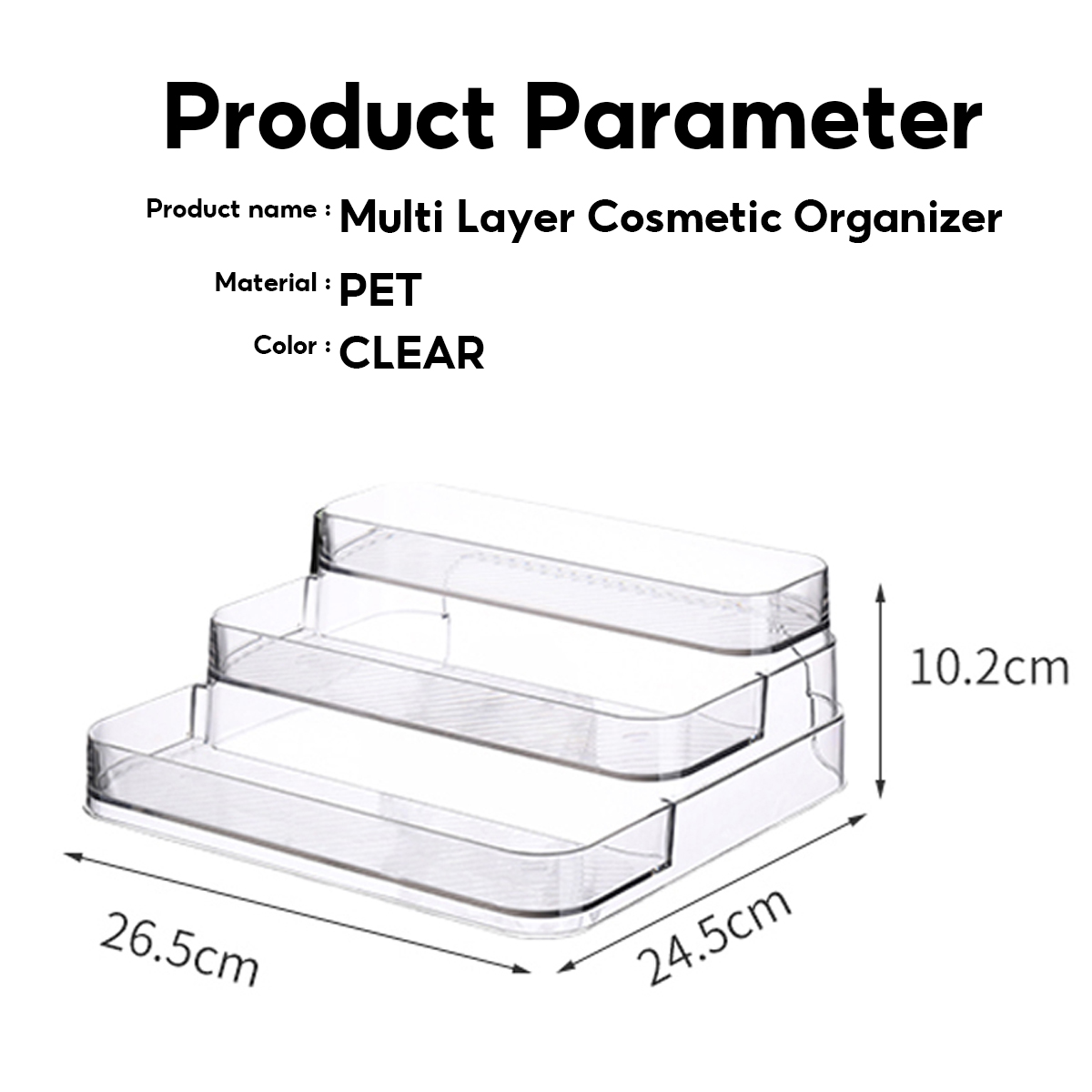 Locaupin Clear Multilayer Cosmetic Display Organizer Skincare Storage Case Vanity Countertop Perfume Lotion Stand Holder. 