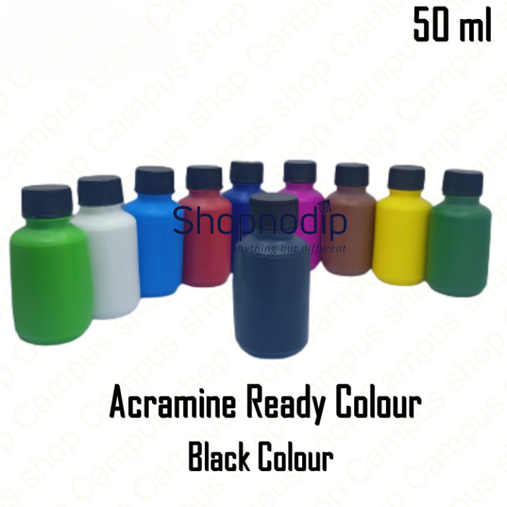 Acramine Ready Colour For Febric Paint(White, Black, Cobalt Blue, Ultramarrine, Ligtht Green, Deep Green, Brunt Umber, Megenta, Red and Yellow). 