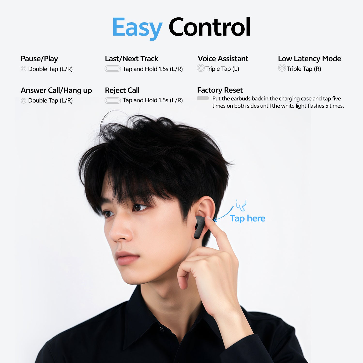 QCY Buds QT43 True Wireless Earbuds. Fabric Texture and Super Light weight Earbuds. 