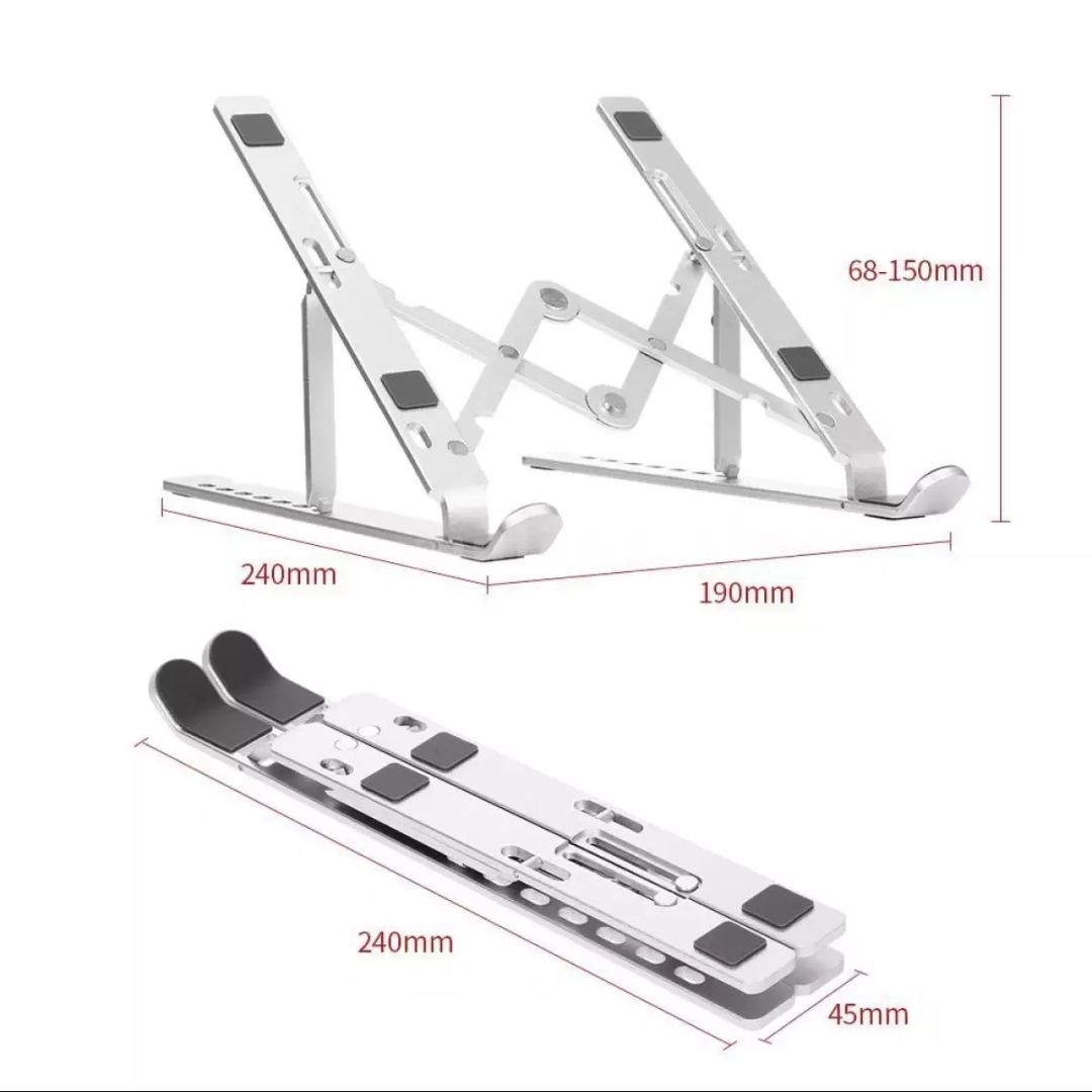 Air Space Adjustable Laptop Desk Aluminum Alloy Material Non Slip